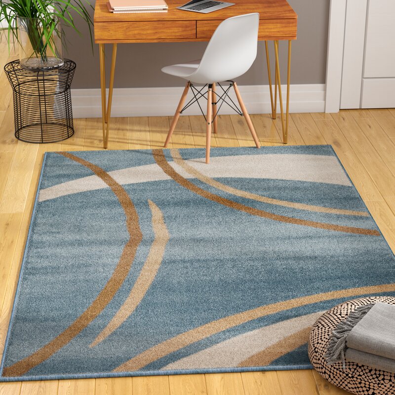 Ebern Designs Allison Geometric Teal Blue Area Rug Reviews Wayfair   Allison Geometric Teal Blue Area Rug 